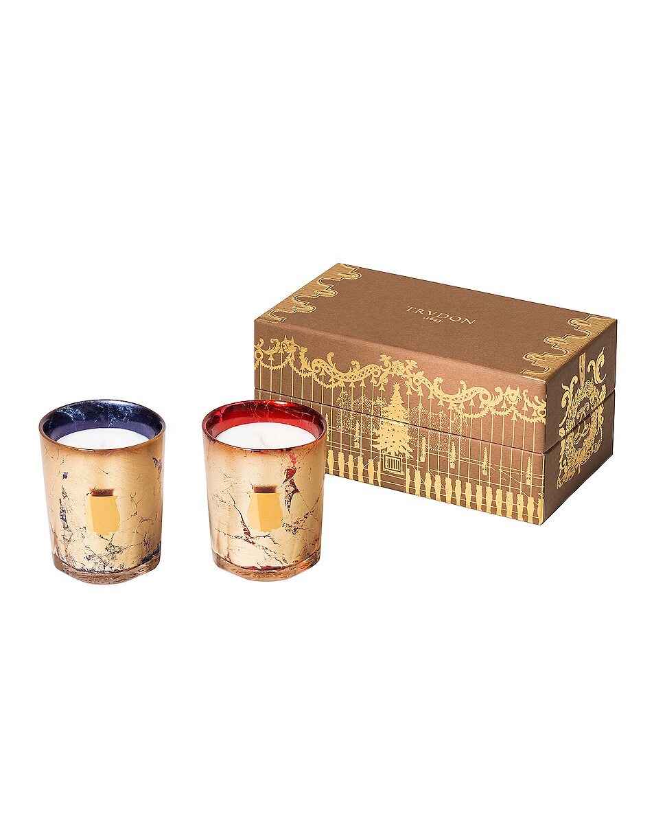 Image 1 of Trudon Fir & Gloria Candle Coffret in Gold, Sapphire Blue, & Ruby Red
