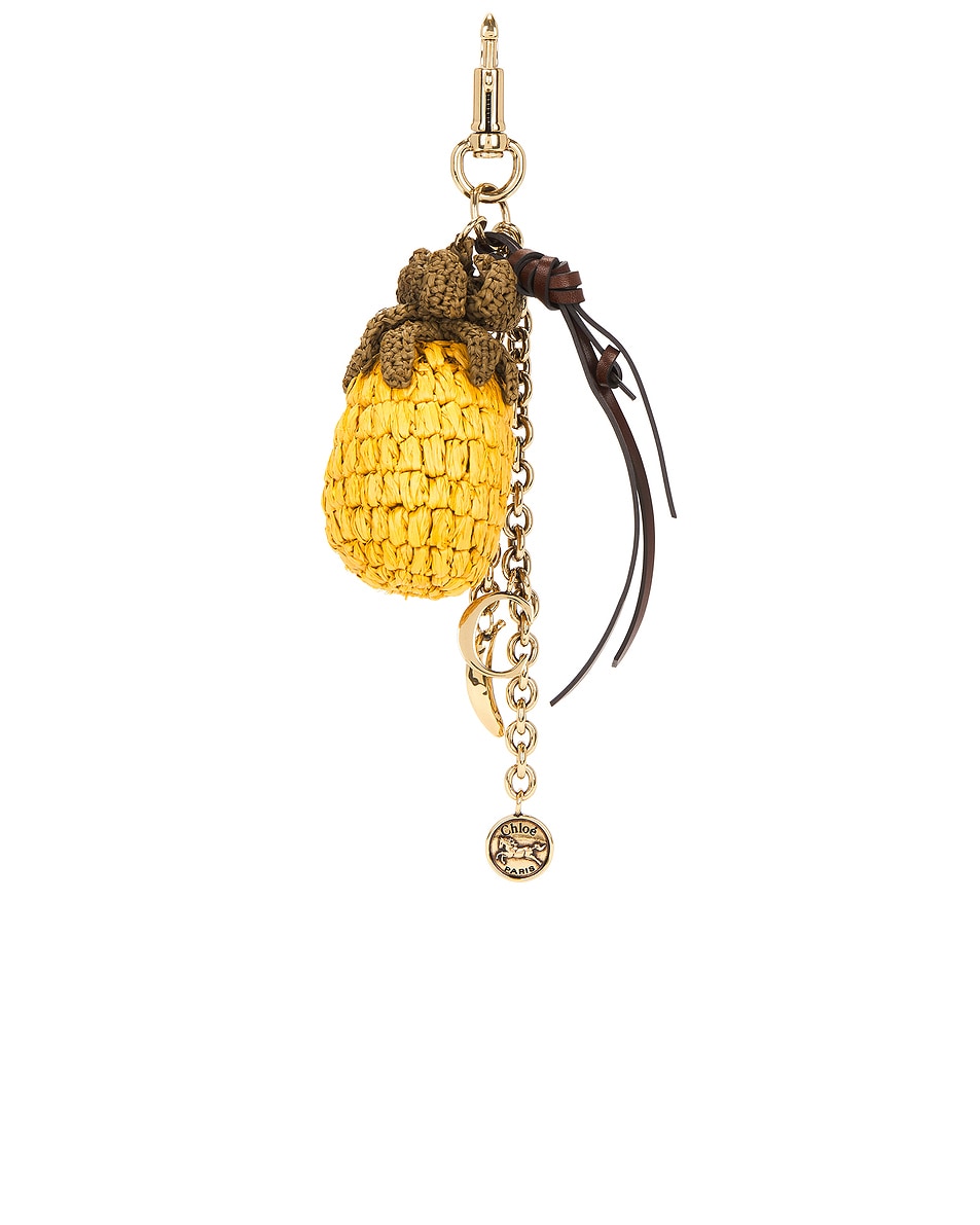Image 1 of Chloe Pineapple Symbols Keychain in Sunset Yellow