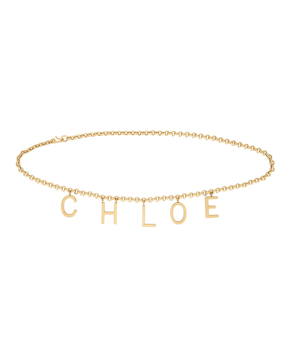 Image 1 of Chloe Letters Belt in Vintage Gold