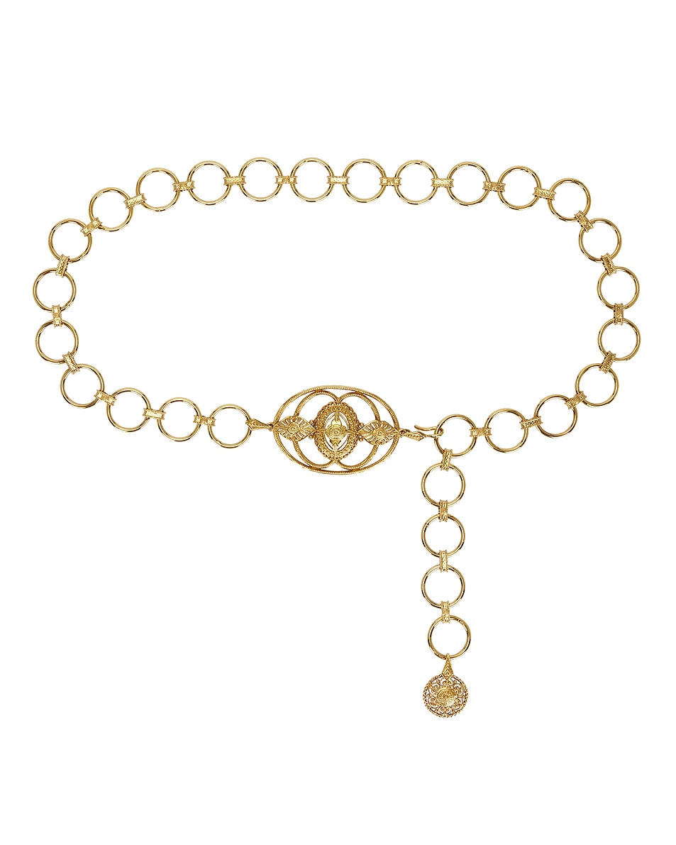 Image 1 of Chloe Chain Amulet Belt in Vintage Gold