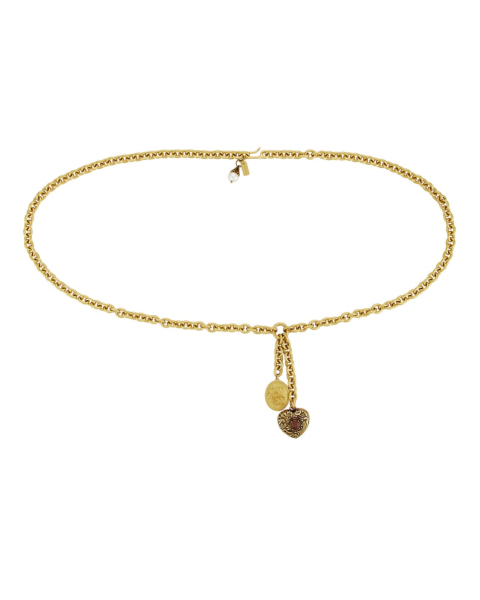 Image 1 of Chloe Charm Chain Belt in Vintage Gold