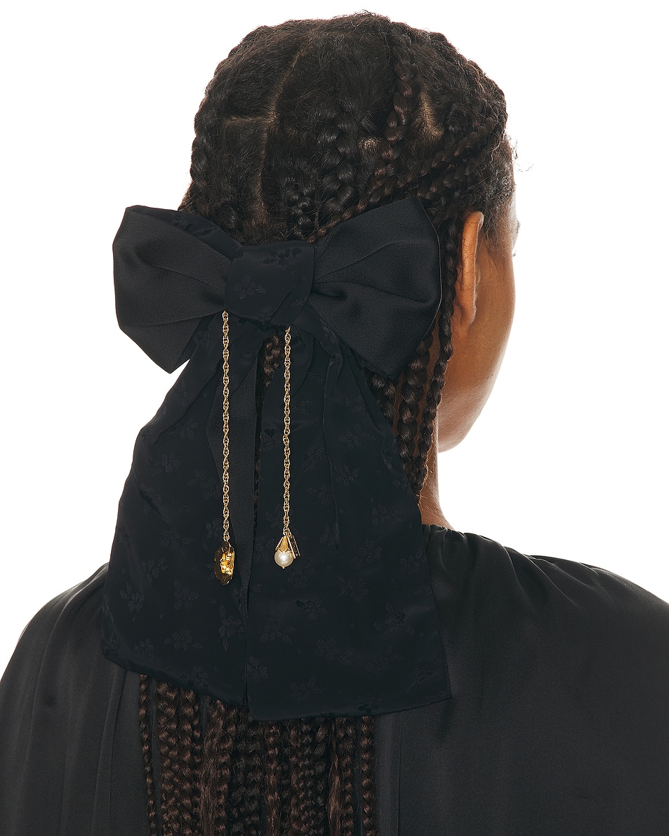 Image 2 of Chloe Charm Hair Bow in Black