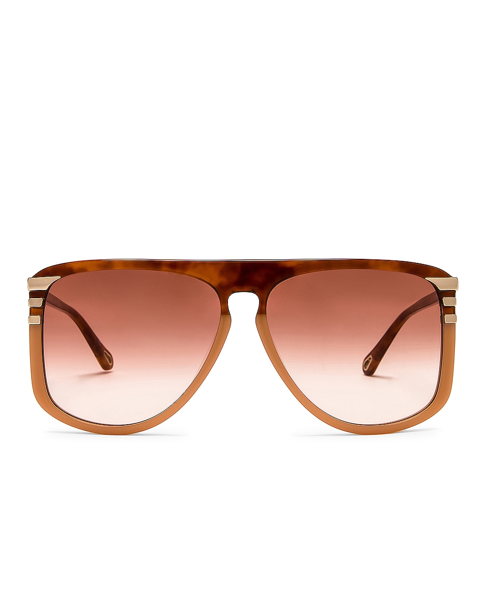Image 1 of Chloe West Flat Top Sunglasses in Blonde Havana