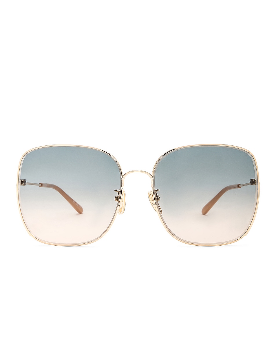 Image 1 of Chloe Elys Square Sunglasses in Classic Gold