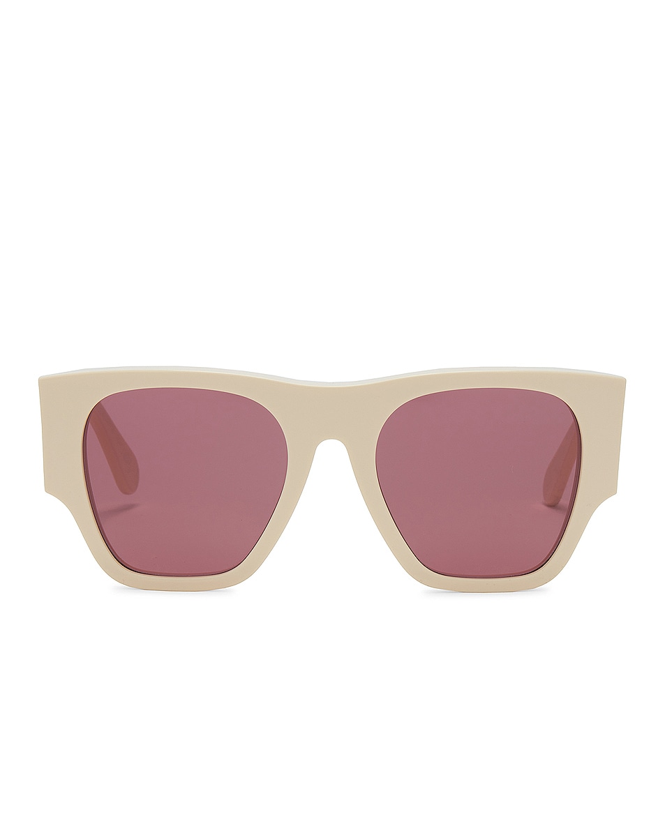 Image 1 of Chloe Square Sunglasses in Ivory & Red