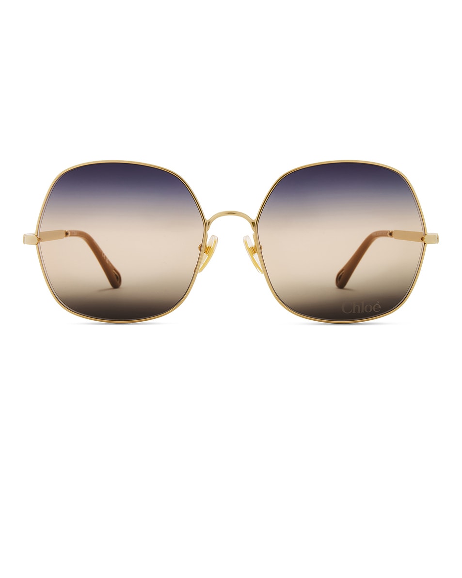 Image 1 of Chloe Aly Sunglasses in Gold & Blue