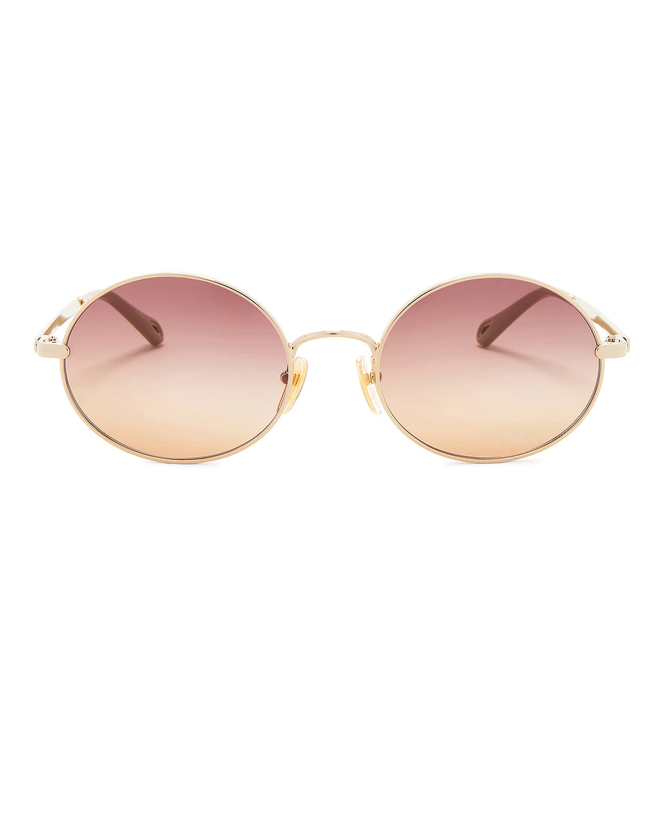Image 1 of Chloe Aly Petit Sunglasses in Gold & Brown