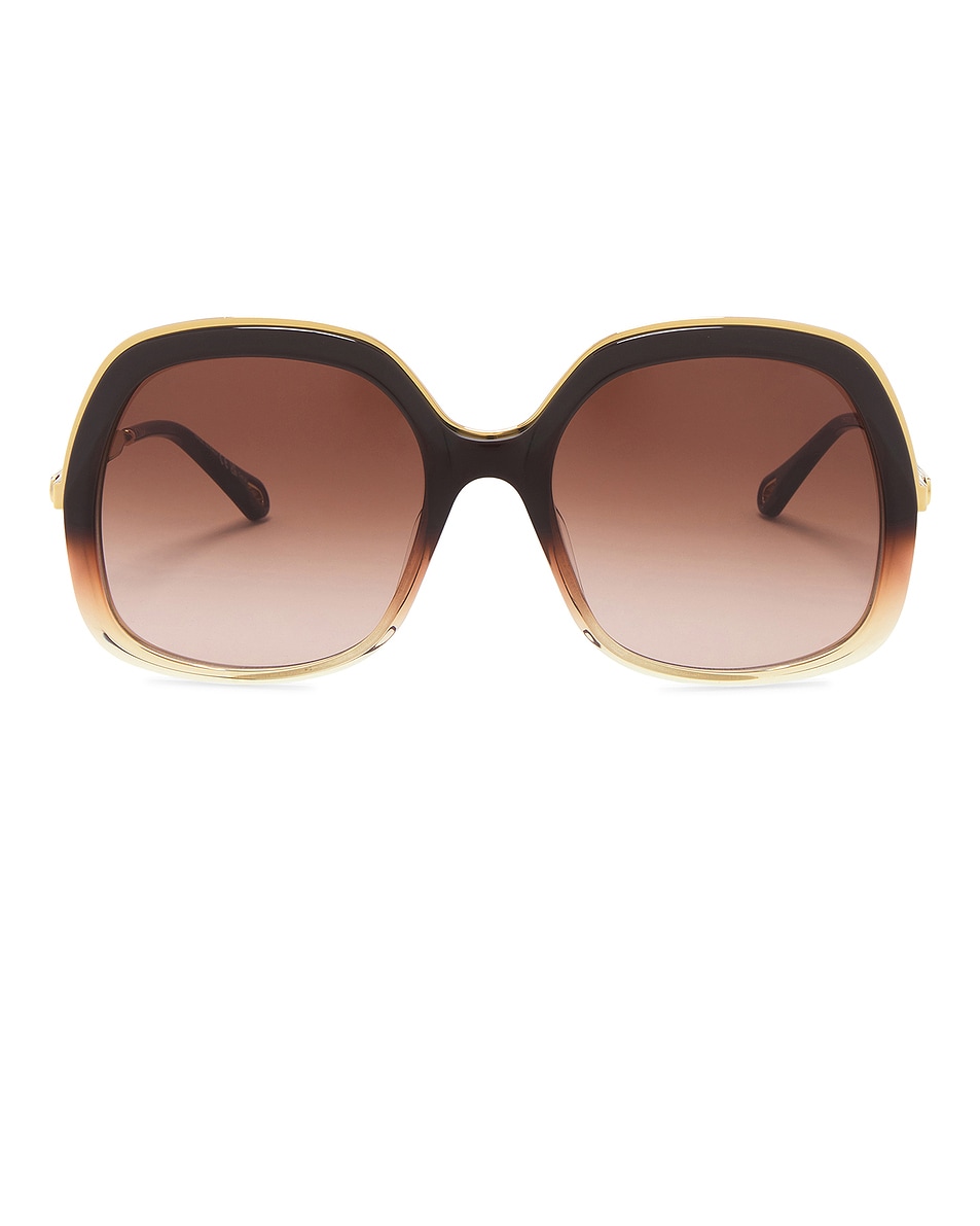 Image 1 of Chloe Leia Sunglasses in Brown & Gold