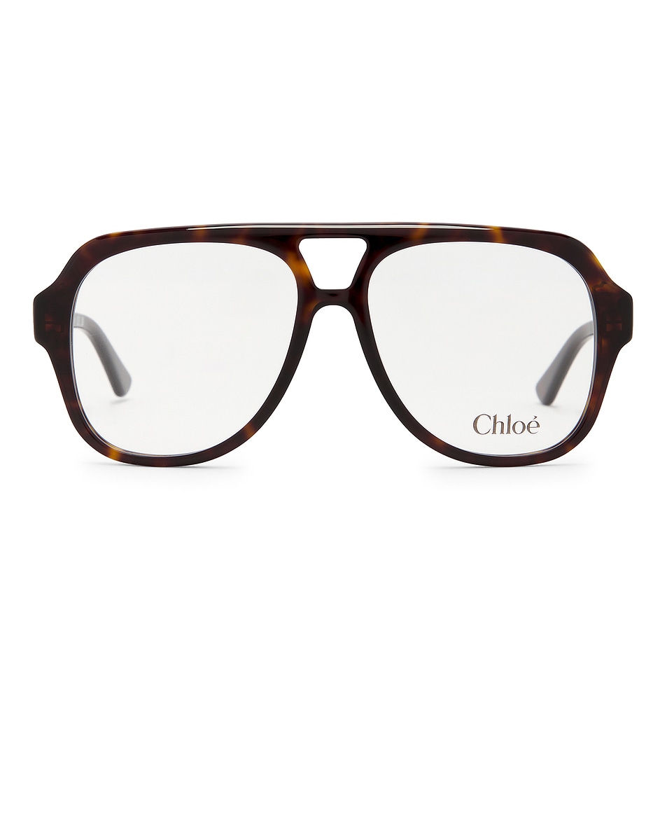 Image 1 of Chloe Shield Eyeglasses in Havana & Transparent