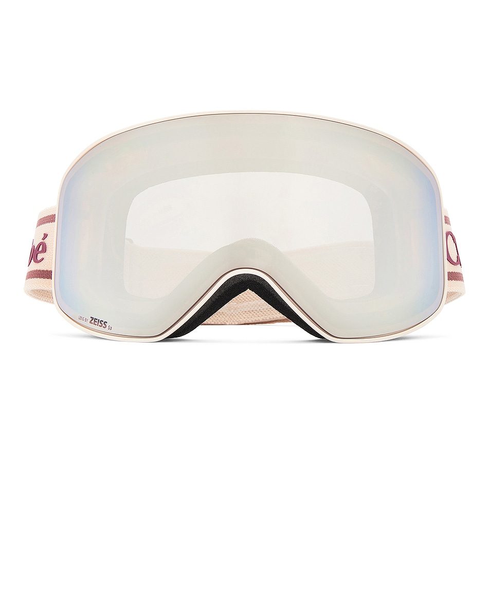 Image 1 of Chloe Ski Goggles in Pink & Silver