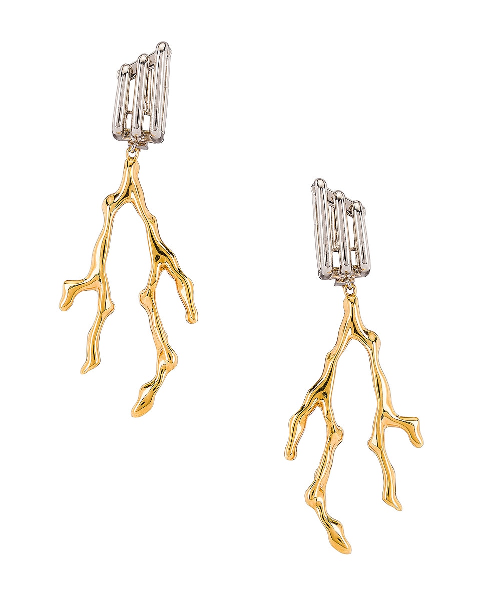 Image 1 of Chloe Branch Earrings in Gold & Palladium