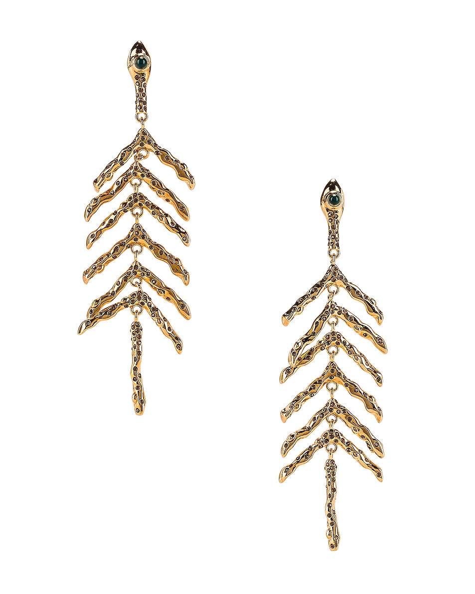 Image 1 of Chloe Fish Bone Earrings in Gold