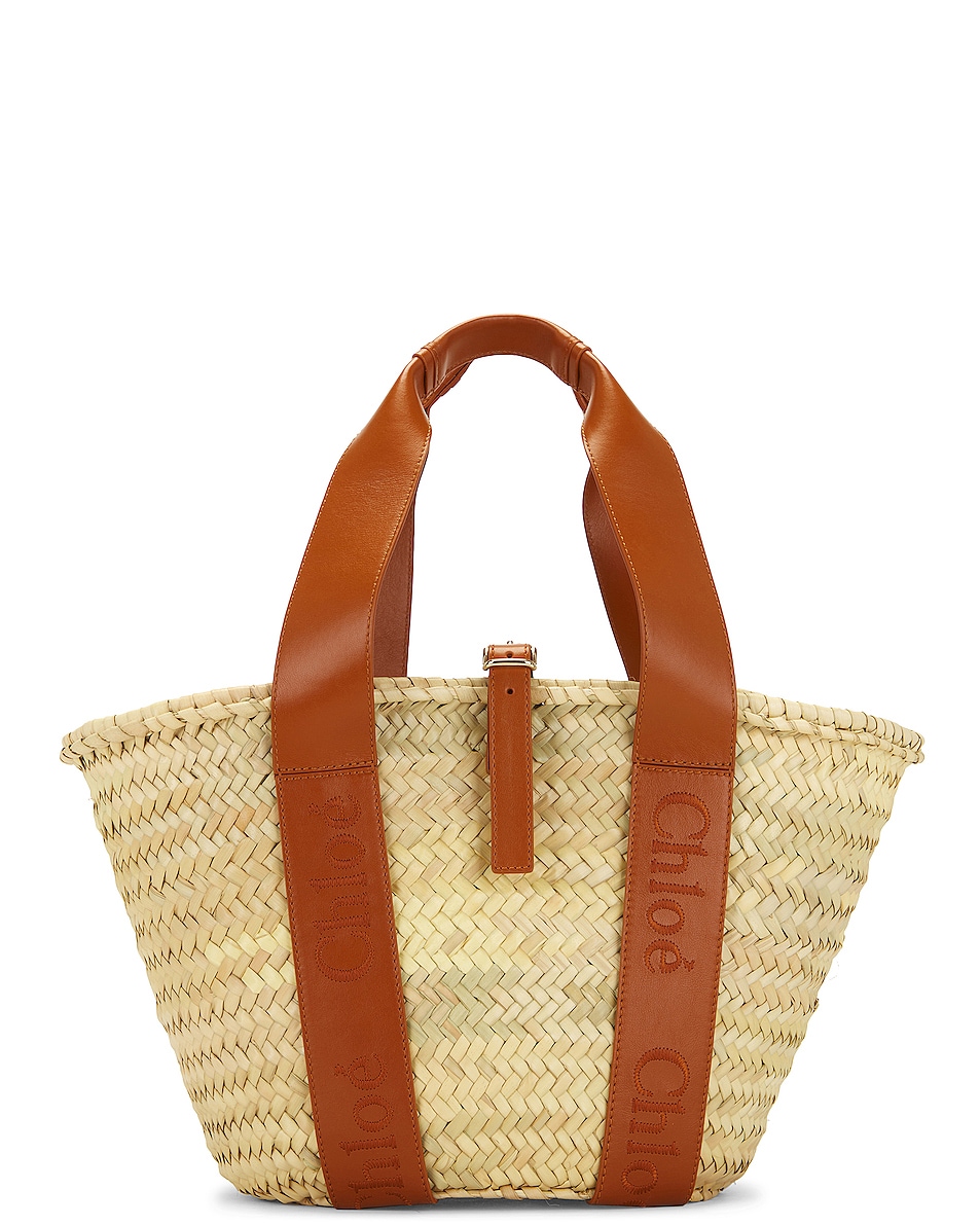 Image 1 of Chloe Sense Basket Tote Bag in Caramel