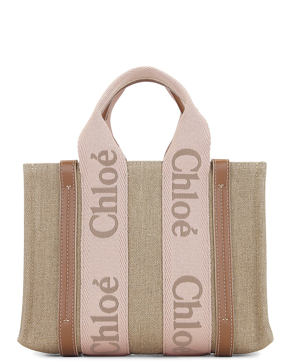 Image 1 of Chloe Woody Small Tote Bag in Blushy Beige