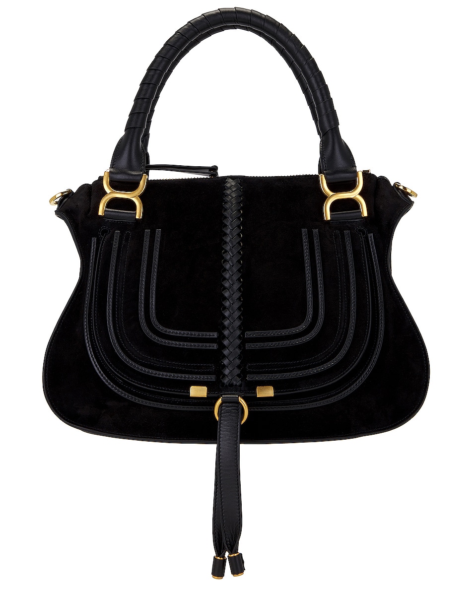 Chloe Marcie Medium Satchel Bag in Black | FWRD