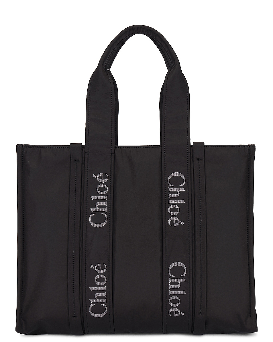 Image 1 of Chloe Woody Large Tote Bag in Black