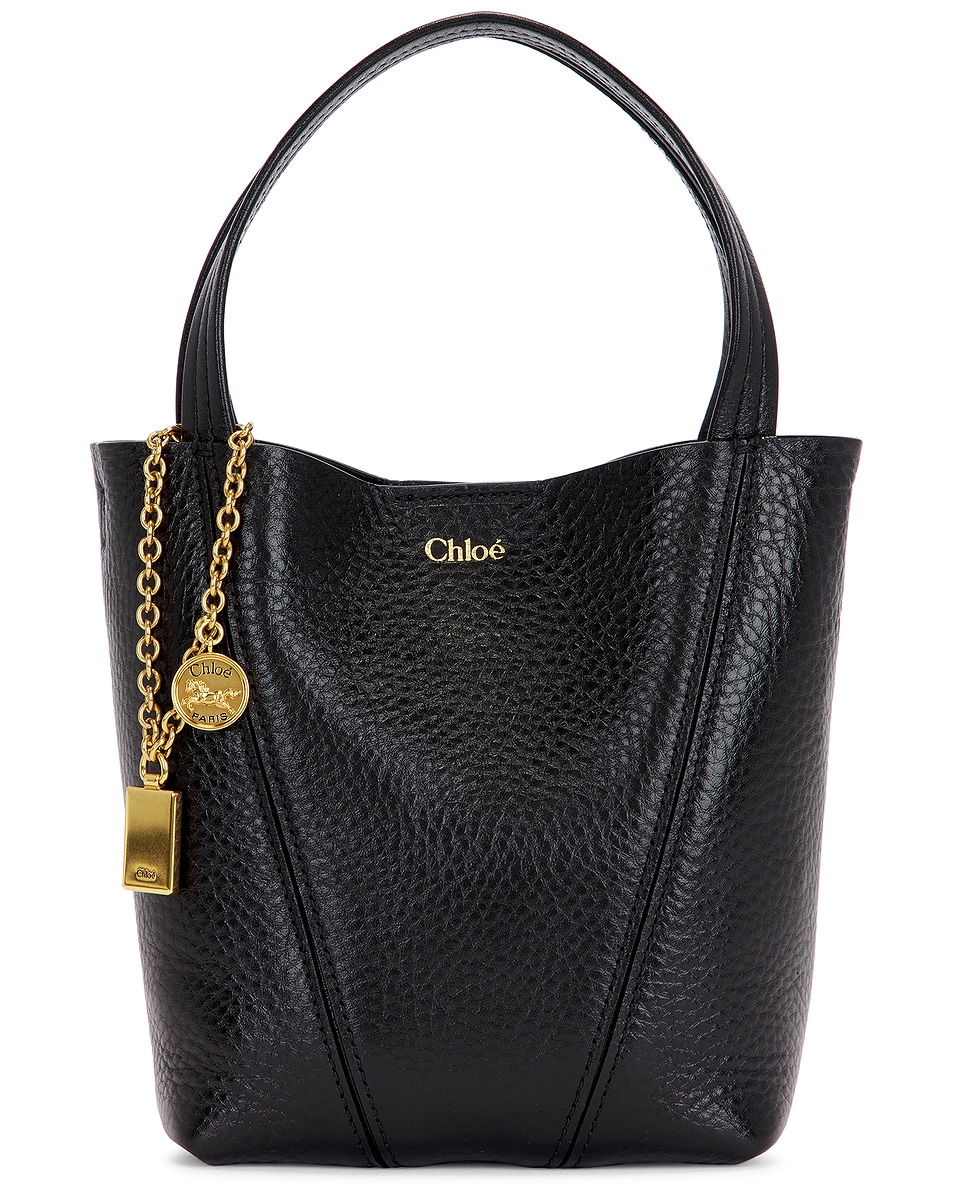 Image 1 of Chloe Spin Small Tote Bag in Black