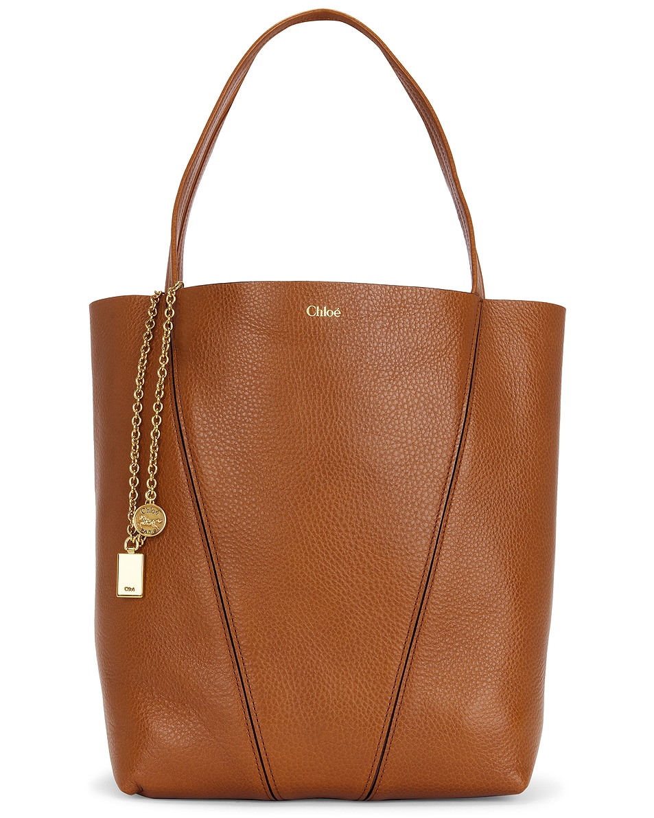 Image 1 of Chloe Spin Medium Tote Bag in Clay Brown