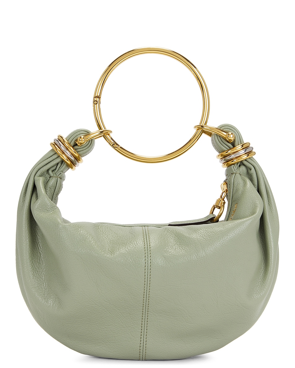 Image 1 of Chloe Bracelet Leather Shoulder Bag in Seagrass