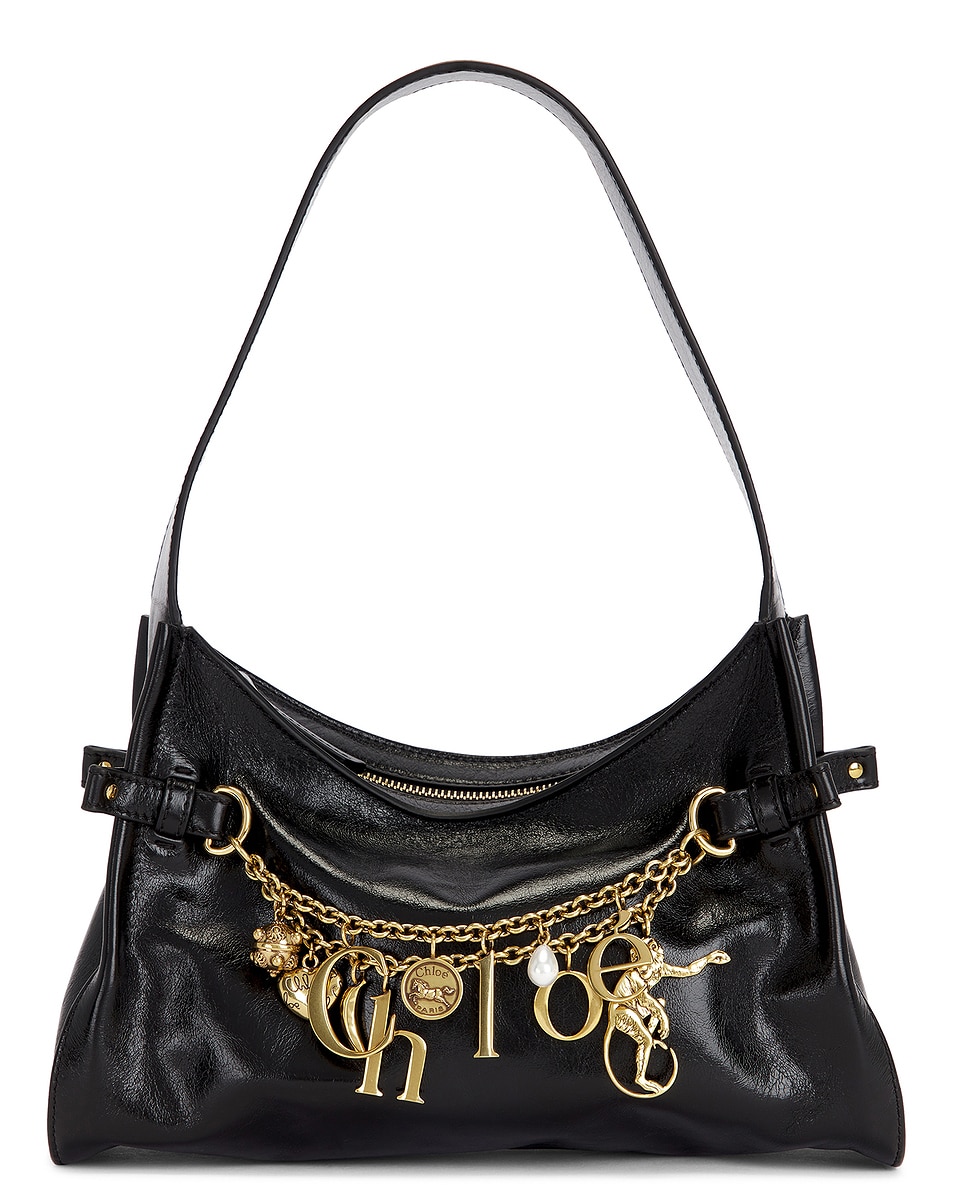 Image 1 of Chloe Charms Shoulder Bag in Black