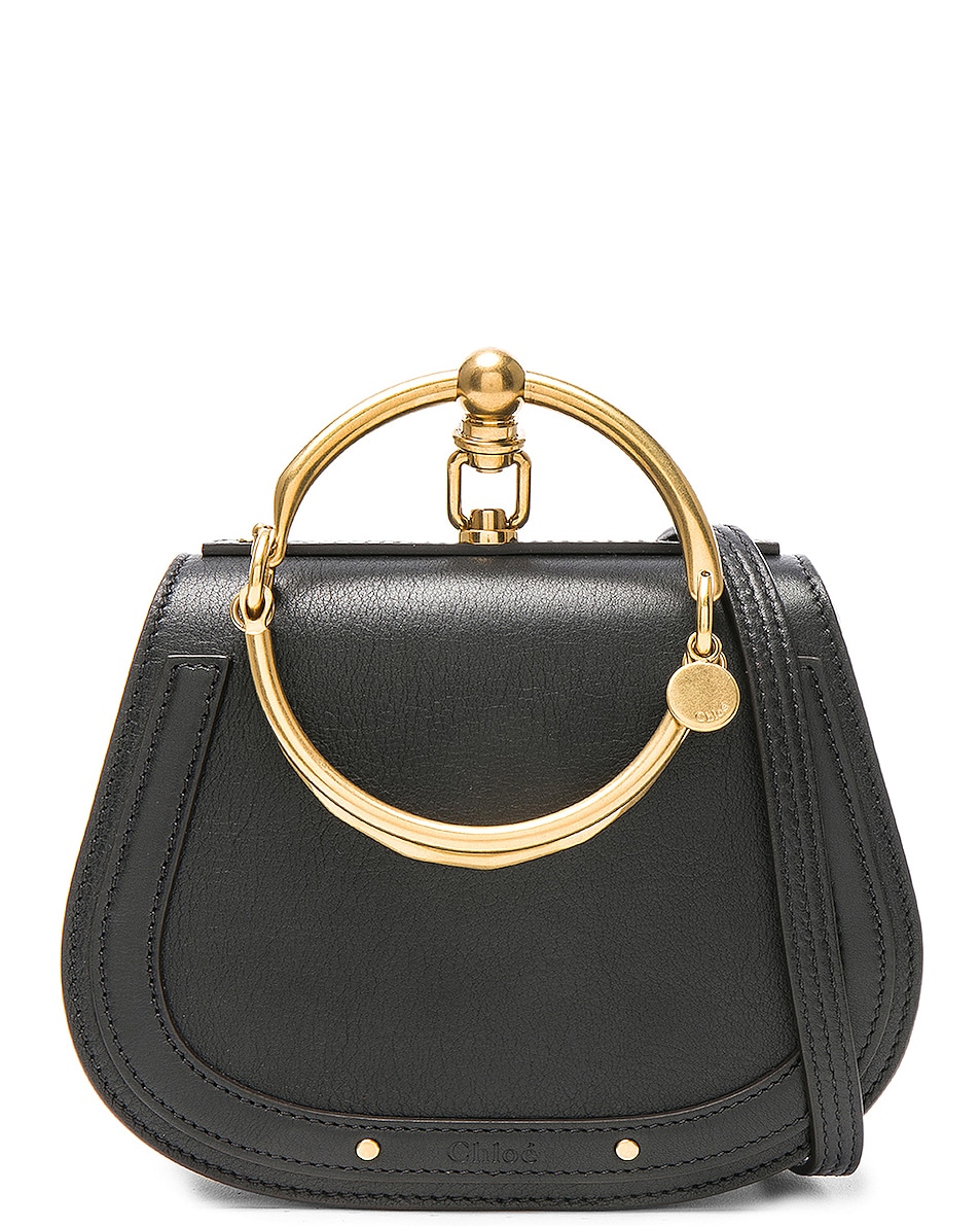 Image 1 of Chloe Small Nile Bracelet Bag Calfskin & Suede in Black