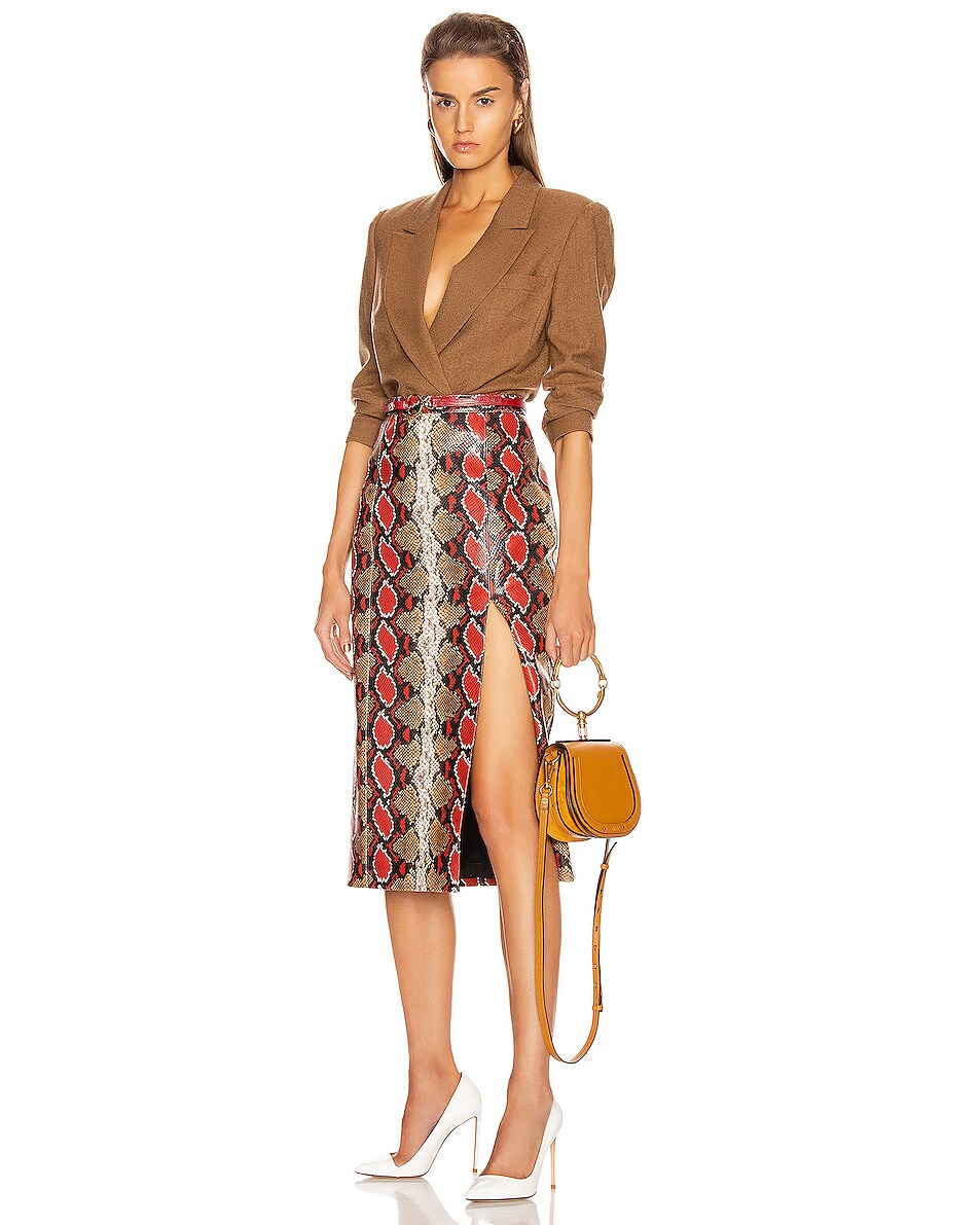 Image 2 of Chloe Small Nile Calfskin & Suede Bracelet Bag in Autumnal Brown