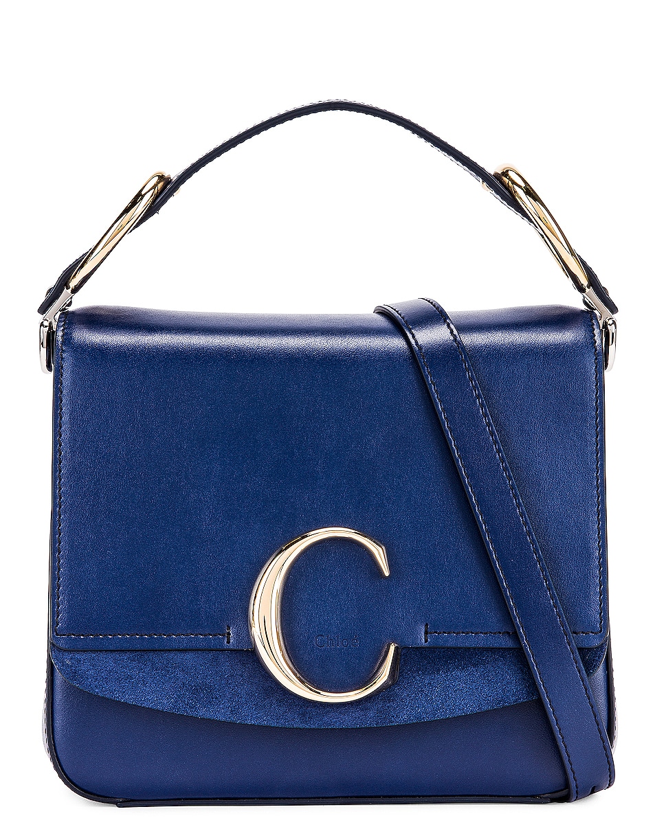 Image 1 of Chloe Small C Box Bag in Captive Blue