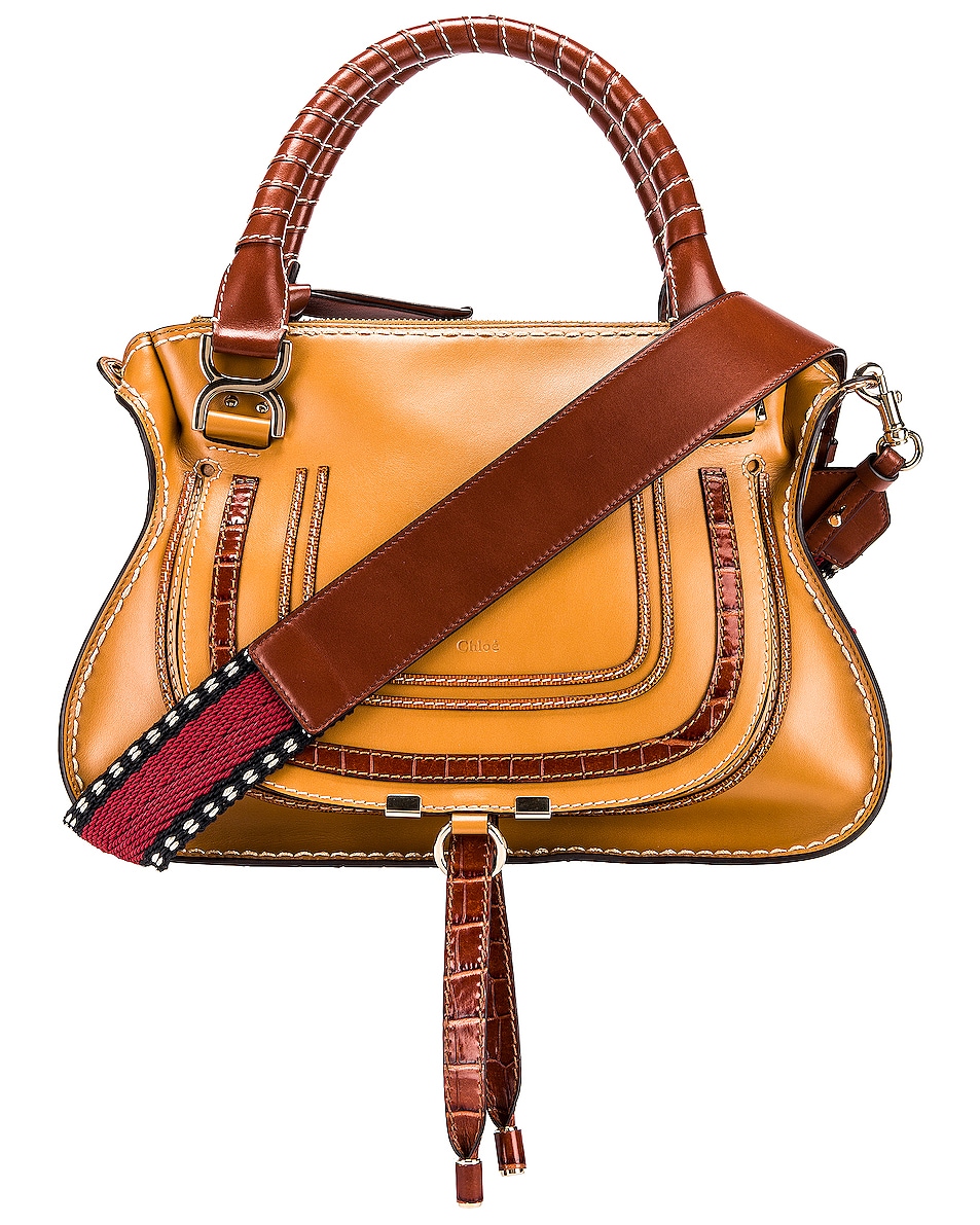 Image 1 of Chloe Medium Marcie Double Carry Bag in Autumnal Brown