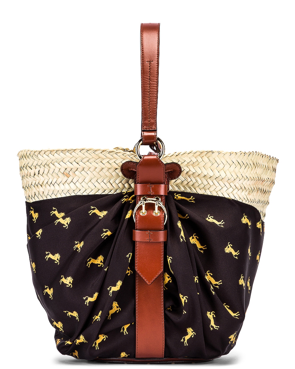 Image 1 of Chloe Medium Panier Basket Bag in Black & Yellow
