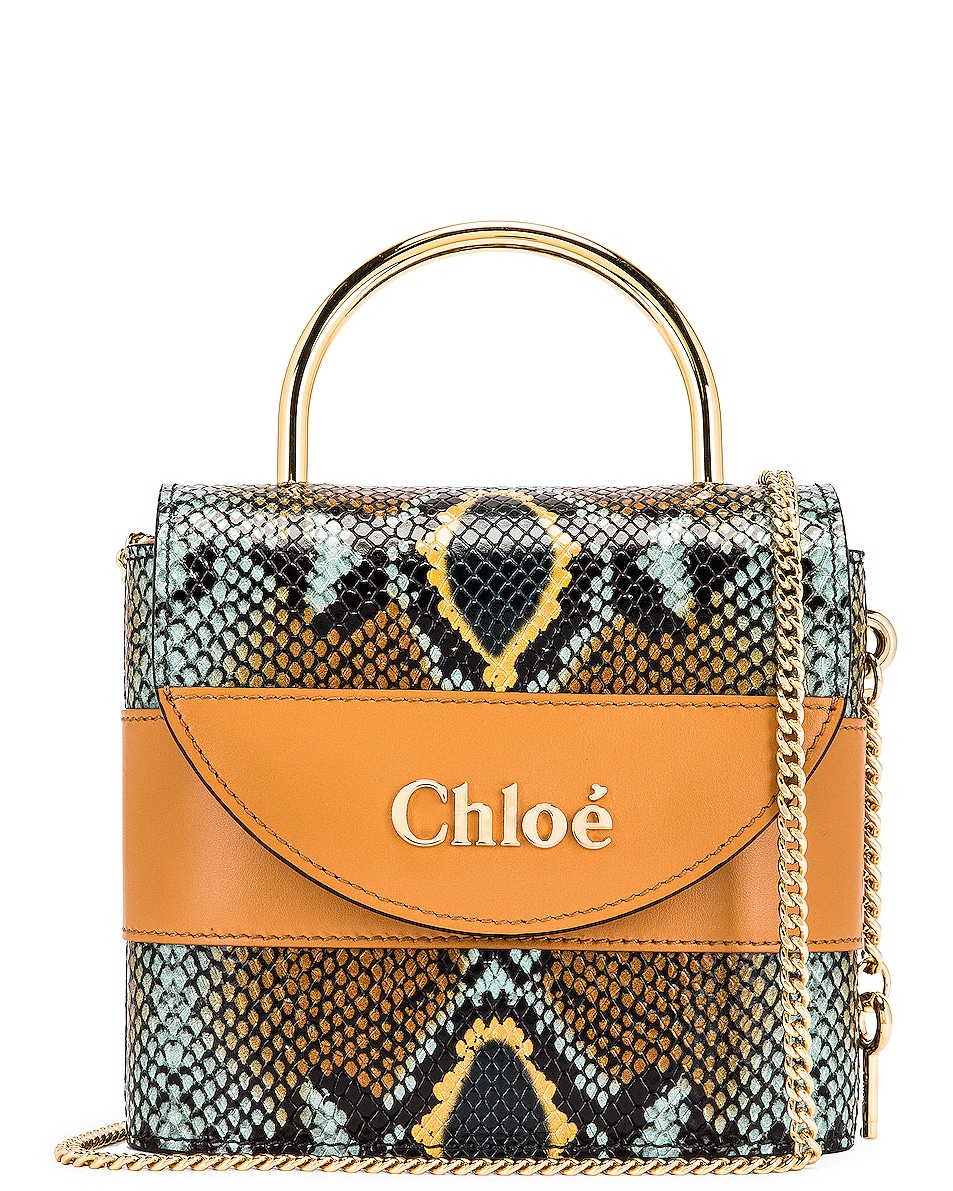 Image 1 of Chloe Abylock Embossed Croc Crossbody Bag in Faded Blue