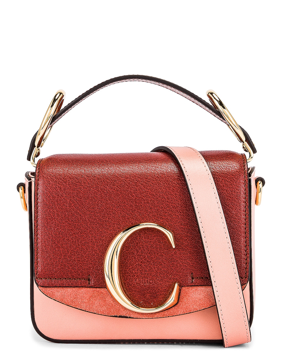 Image 1 of Chloe Mini C Tri Color Box Bag in Fallow Pink