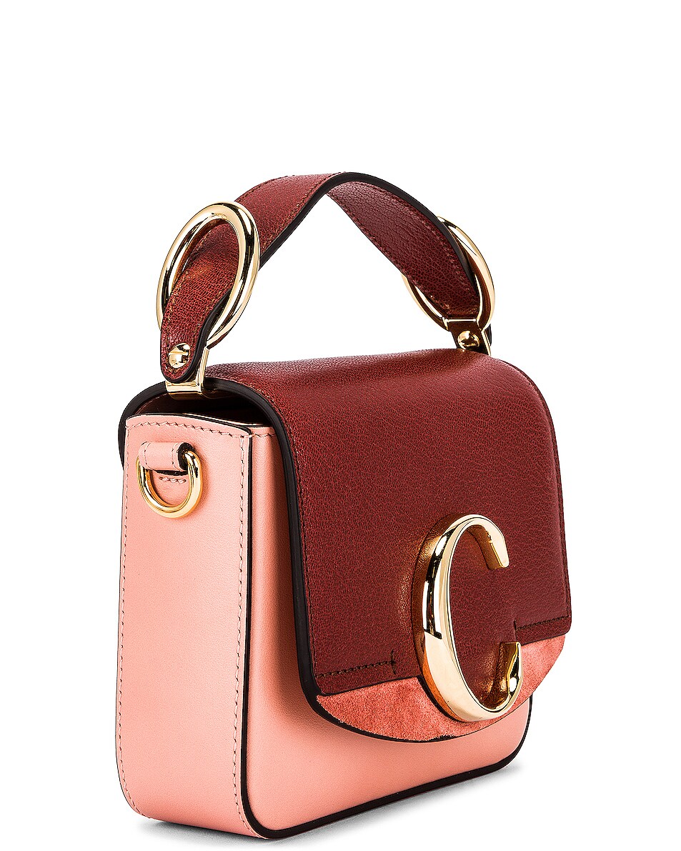 Chloe Mini C Tri Color Box Bag in Fallow Pink | FWRD