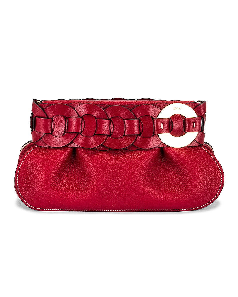 Image 1 of Chloe Darryl Clutch in Smoked Red