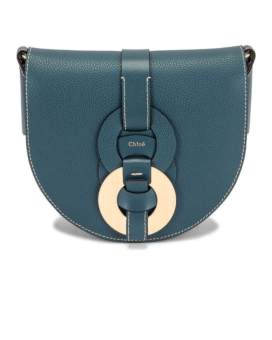 Image 1 of Chloe Darryl Saddle Crossbody Bag in Mirage Blue