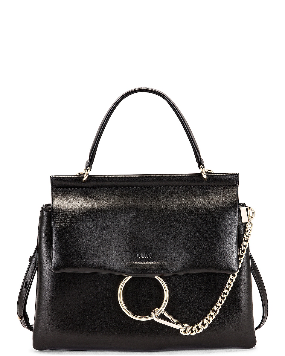 Image 1 of Chloe Medium Faye Top Handle Bag in Black