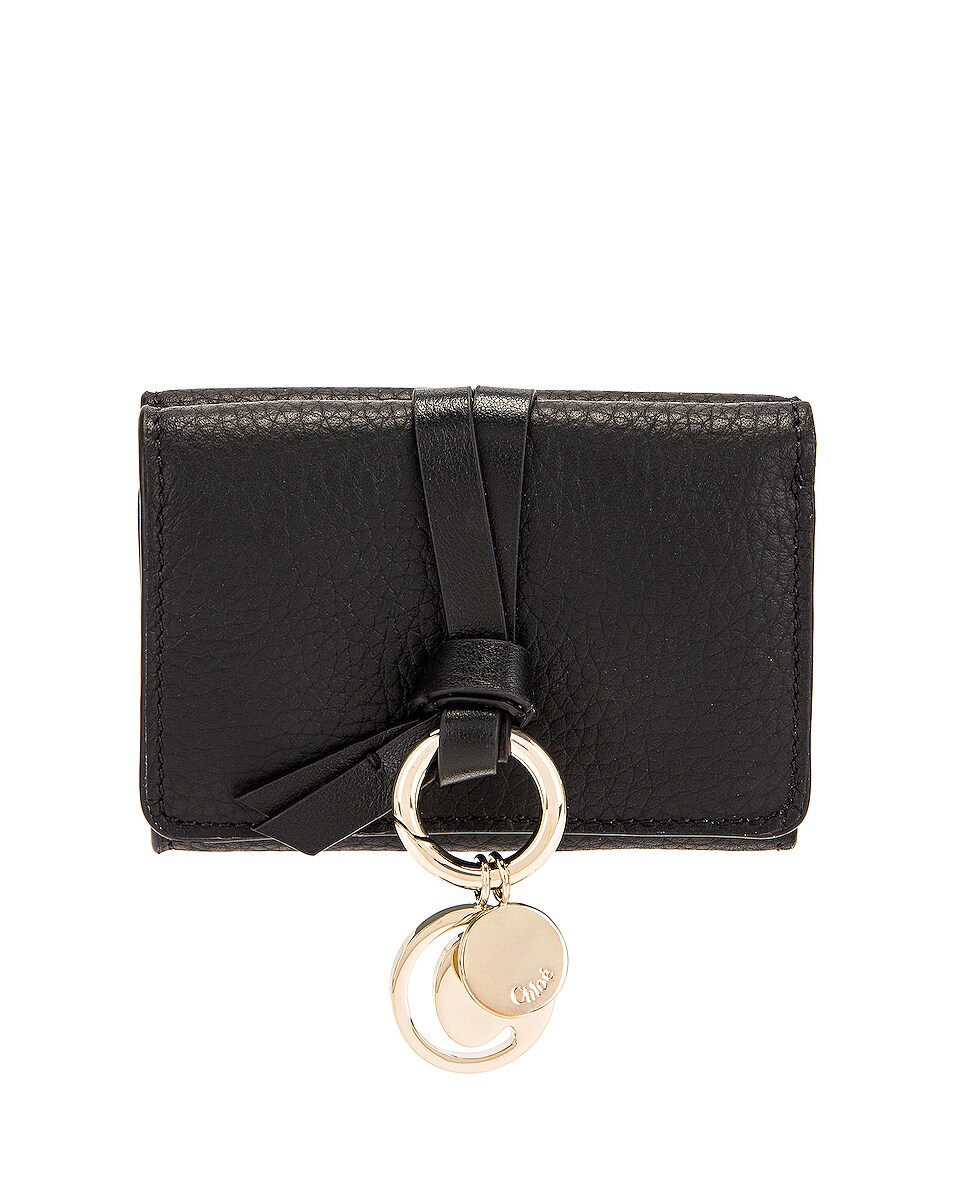 Image 1 of Chloe Alphabet Compact Wallet in Black