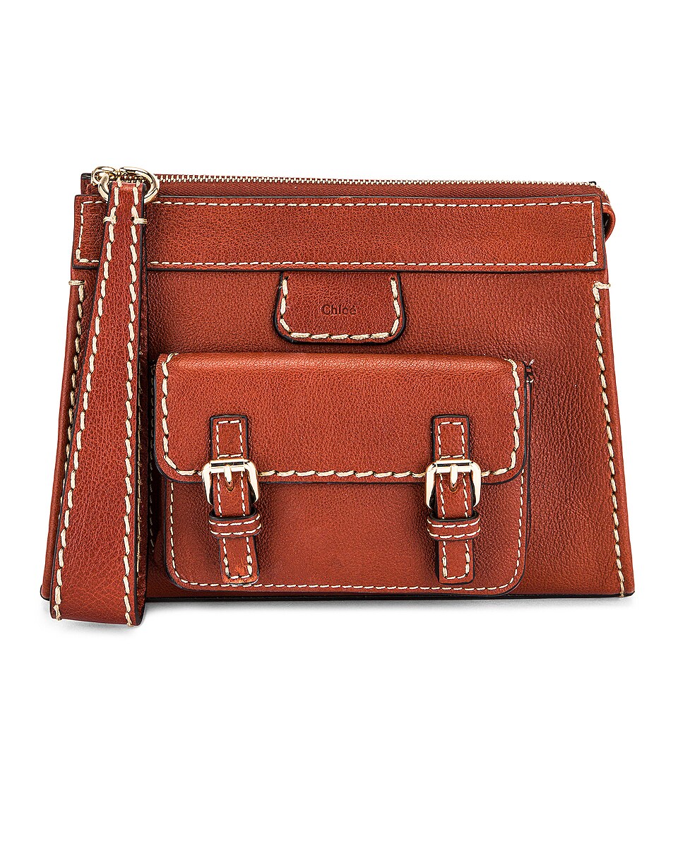 Image 1 of Chloe Small Edith Pouch in Sepia Brown