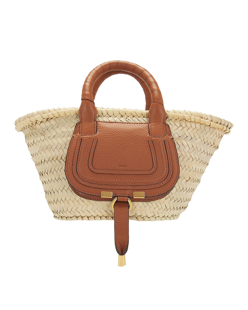 Image 1 of Chloe Marcie Basket Bag in Tan