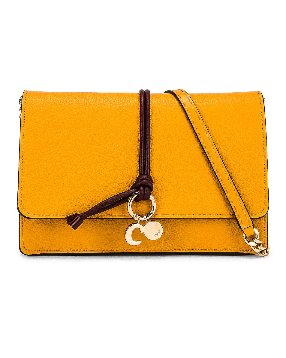Image 1 of Chloe Alphabet Wallet on Chain Bag in Sunflower Yellow