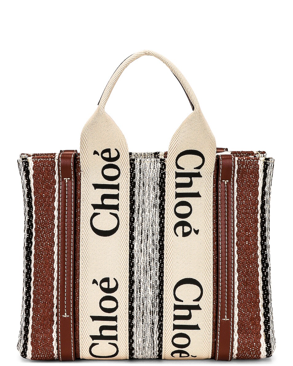 Image 1 of Chloe Small Woody Tote in Sepia Brown