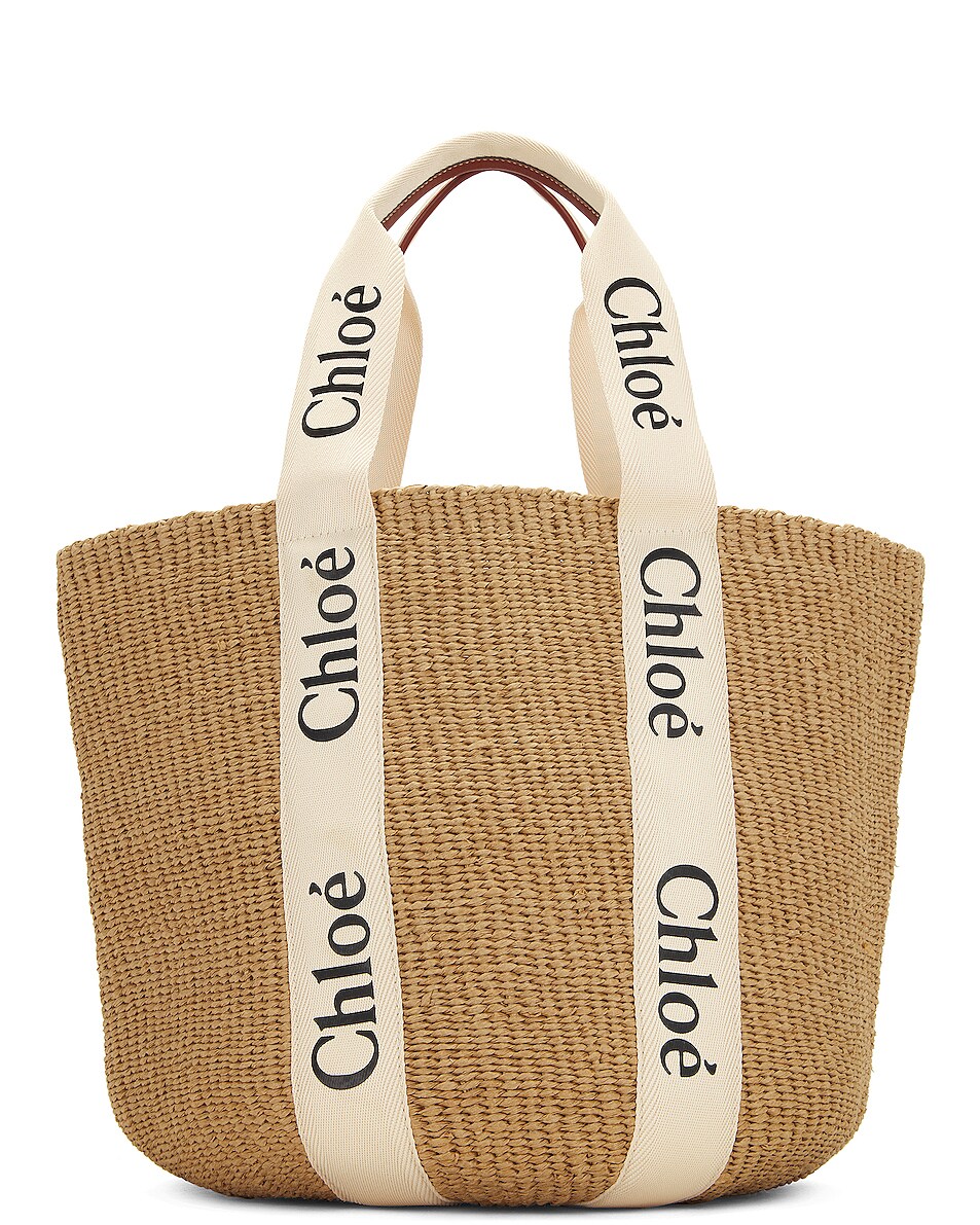 Image 1 of Chloe Woody Basket Tote in Sepia Brown