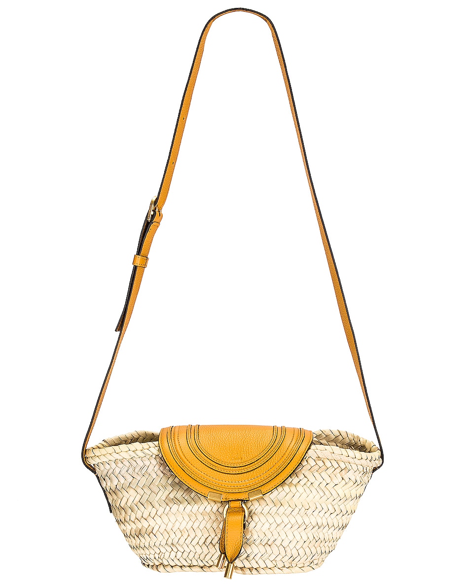 Image 1 of Chloe Marcie Crossbody Basket Bag in Sunflower Yellow
