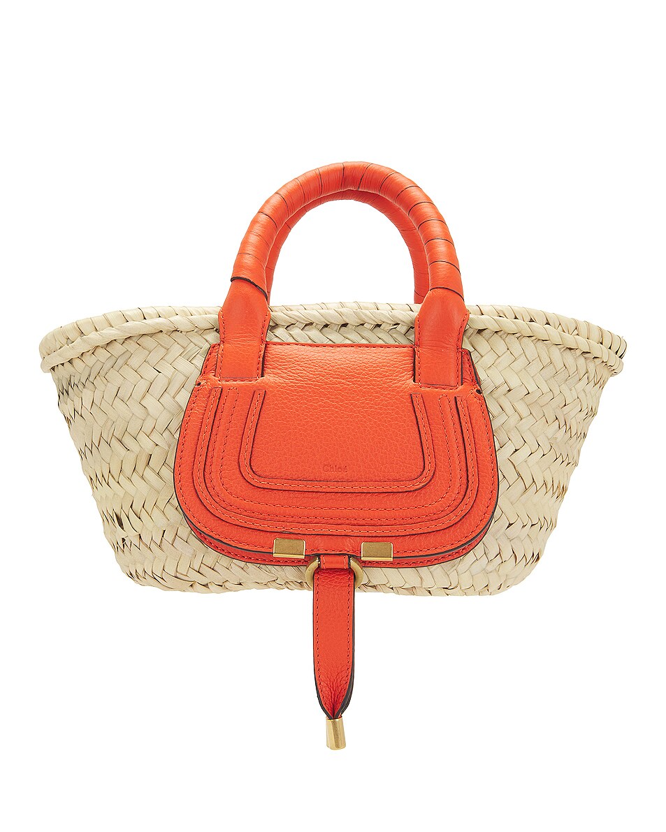 Image 1 of Chloe Marcie Basket Bag in Rusted Orange