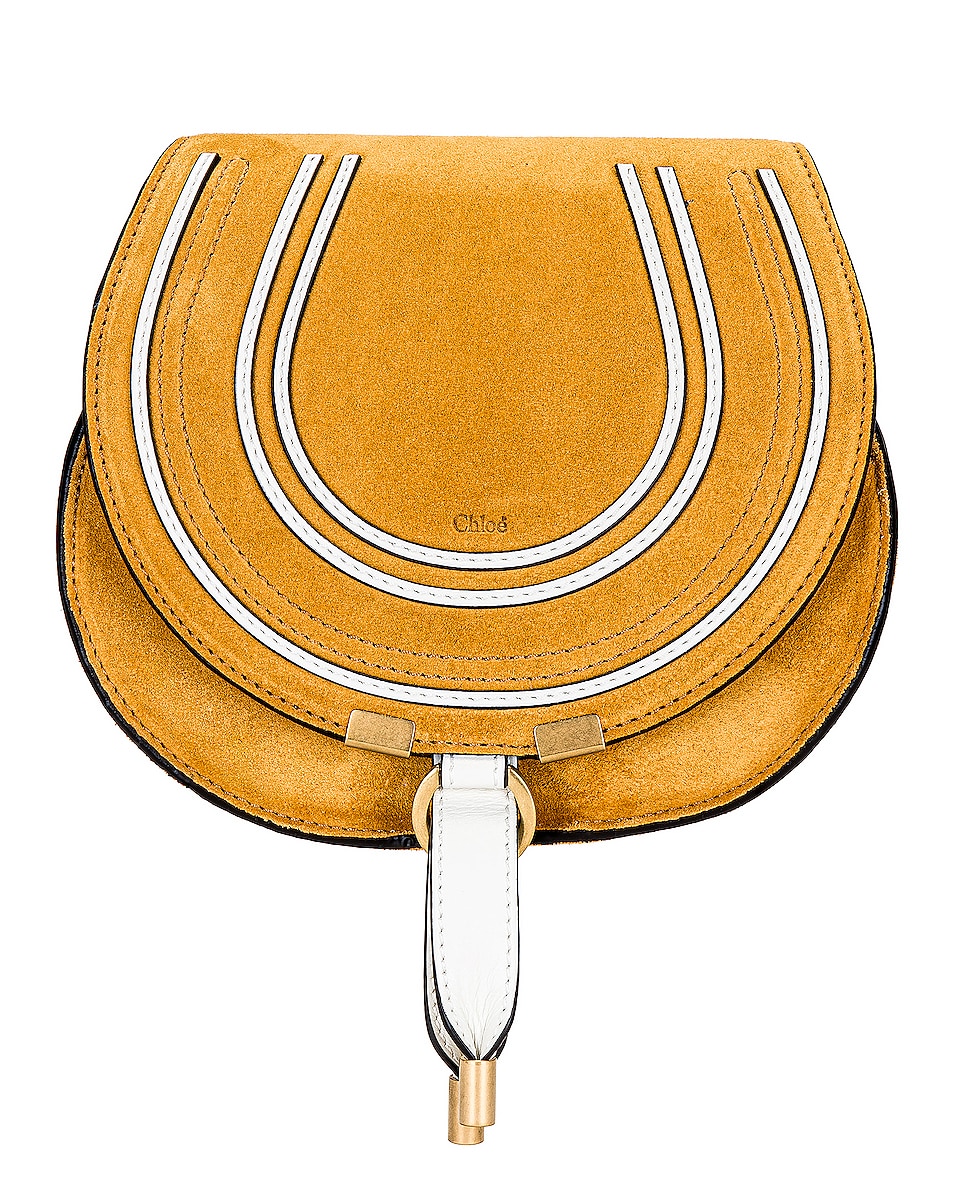 Image 1 of Chloe Marcie Saddle Bag in Sunflower Yellow