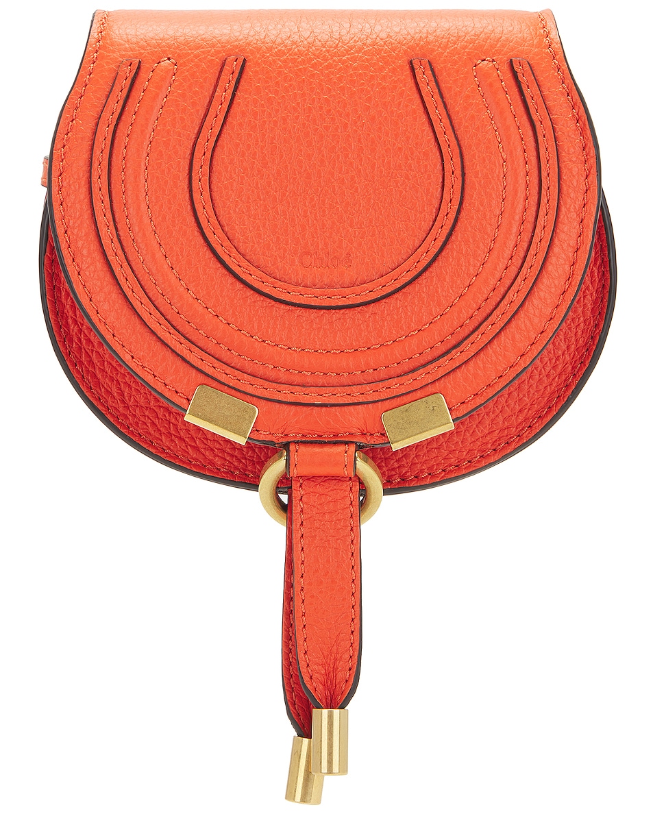Image 1 of Chloe Nano Marcie Saddle Bag in Rusted Orange