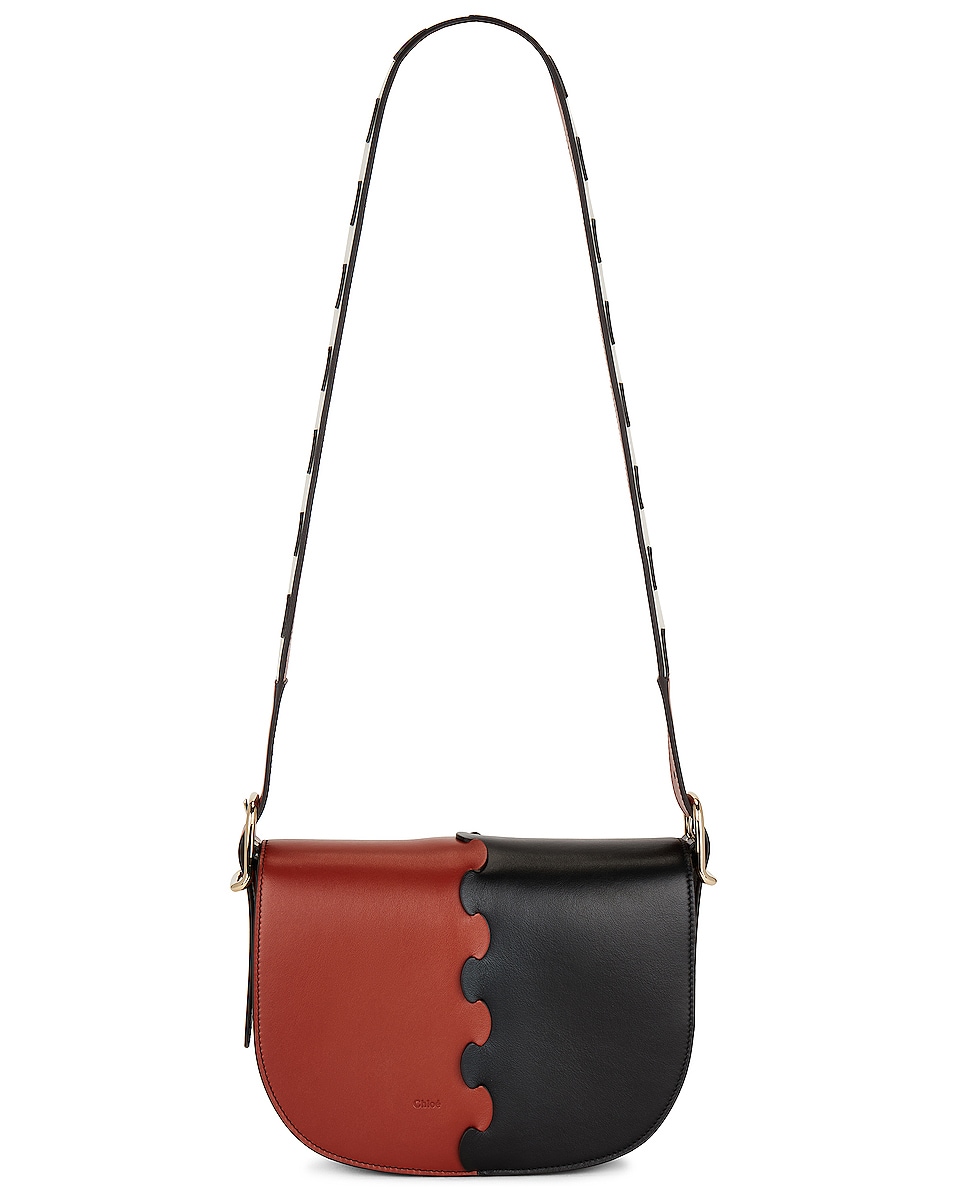 Image 1 of Chloe Mia Saddle Bag in Brown & Black