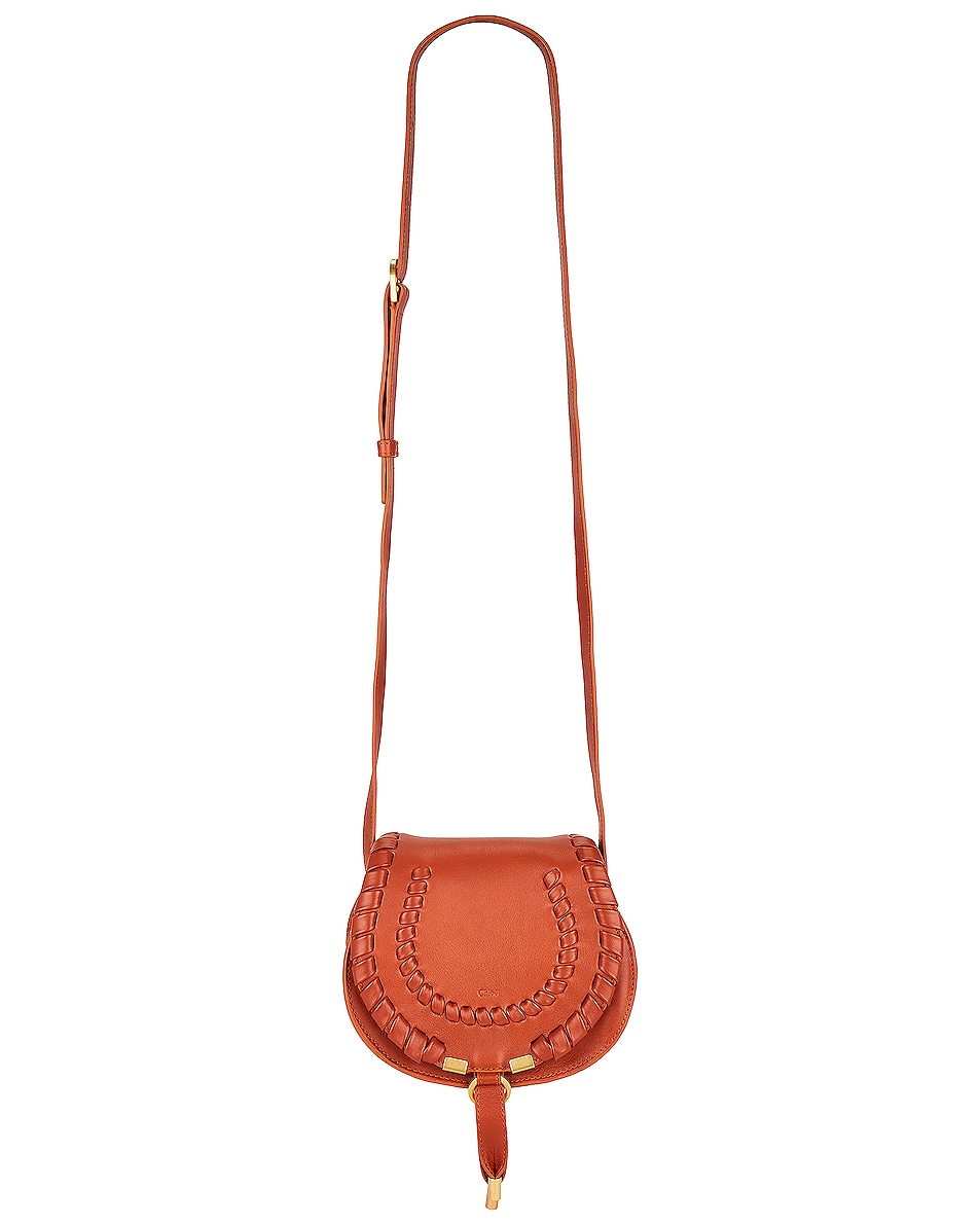 Image 1 of Chloe Mini Marcie Saddle Bag in Henna Orange