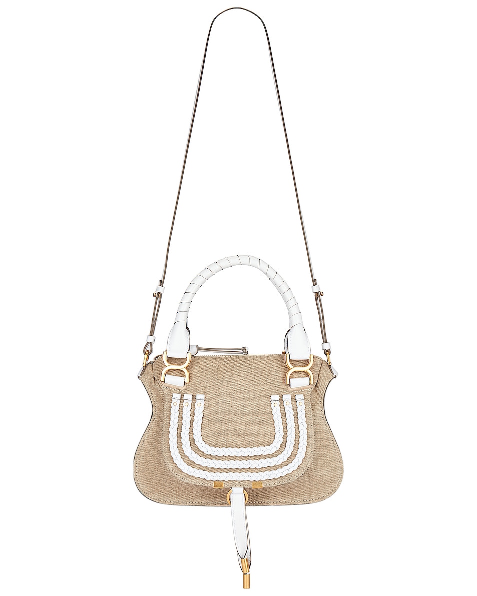 Image 1 of Chloe Small Marcie Satchel Bag in White