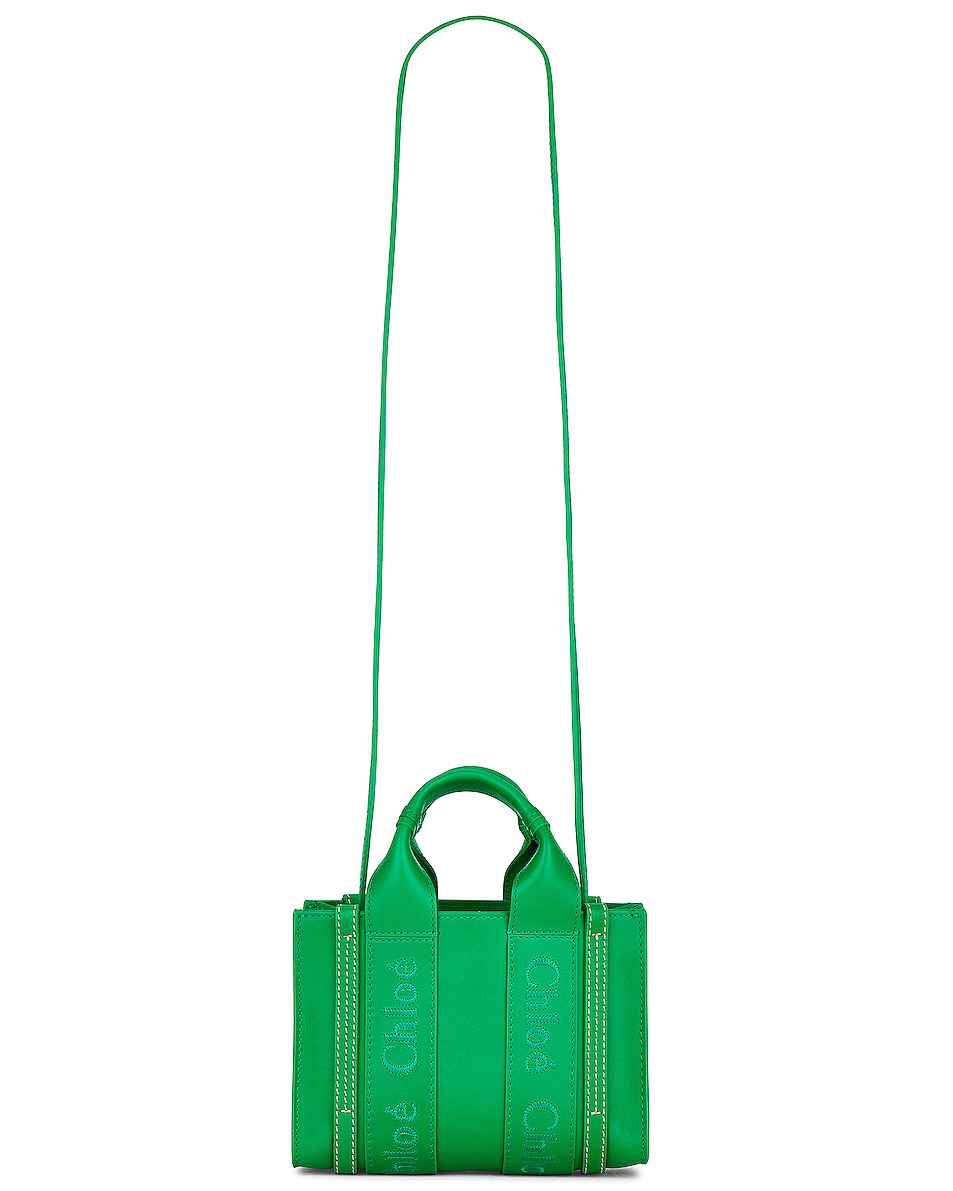 Image 1 of Chloe Woody Mini Tote Bag in Pop Green