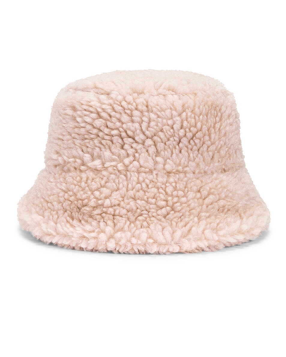 Image 1 of Clyde Faux Fur Fleece Bucket Hat in Marble